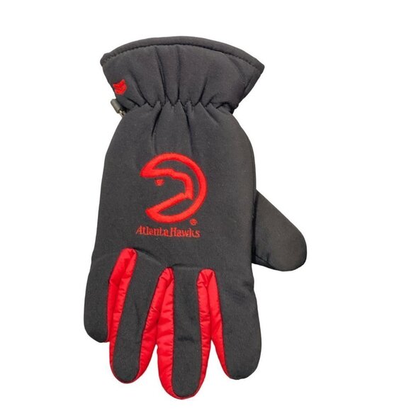 ATLANTA HAWKS Men's Black Red Gloves Small/Medium Winter Gear‎ Thinsulate Logo - Picture 4 of 15